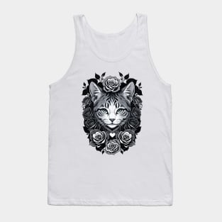 A cat with roses. Tank Top